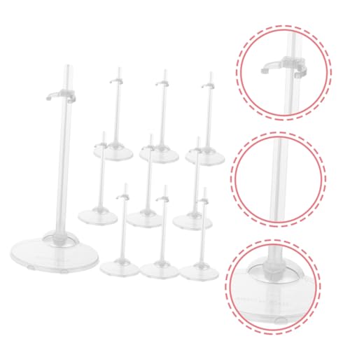 Parliky 10 Stück Teiliges Transparentes Puppenständer mit Breiter Basis Stabiles Display für Puppenfiguren Praktischer Halter zum Sicheren Präsentieren und Schutz von Spielzeugpuppen von Parliky