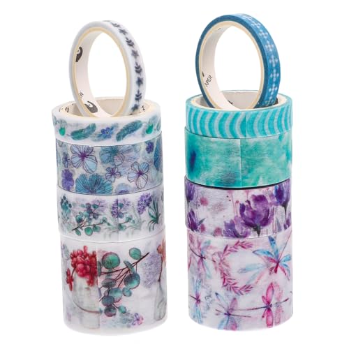 Parliky 10 Stück Teiliges Washi Tape Floral Dekoratives Klebeband aus Papier Umweltfreundlich Langlebig für DIY Scrapbooking Journals Geschenkverpackung von Parliky