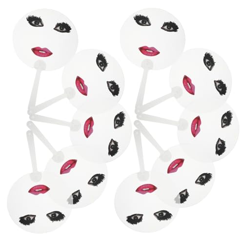 Parliky 10 Transparente Handfächer: Mit Lippenmuster, Tragbar Für Performance-requisiten, Festliche Zusammenkünfte, Stilvolle Sommeraccessoires Parliky 10 Transparente Handfächer: Mit Lippenmuster, Tragbar Für Performance-requisiten, Festliche Zusammenkünfte, Stilvolle Sommeraccessoires von Parliky