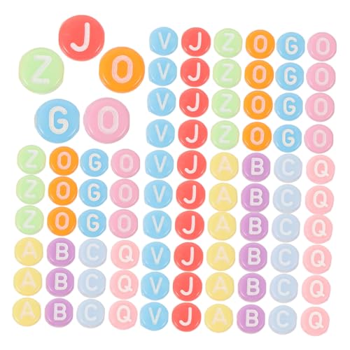 Parliky 100 Stck Bunte Acryl Buchstabenperlen zum Auffädeln für DIY Schmuckherstellung Sichere Langlebige Alphabet Perlen für Armbänder und Individuelle Bastelprojekte von Parliky