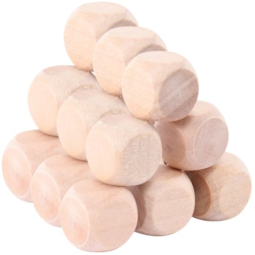 Parliky 100 Stück Blanko Holz Würfel Unlackierte Sechsseitige Holzwürfel zum Bemalen DIY Basteln Holzspielzeug Ab Jahren Feinmotorik Kreativität von Parliky