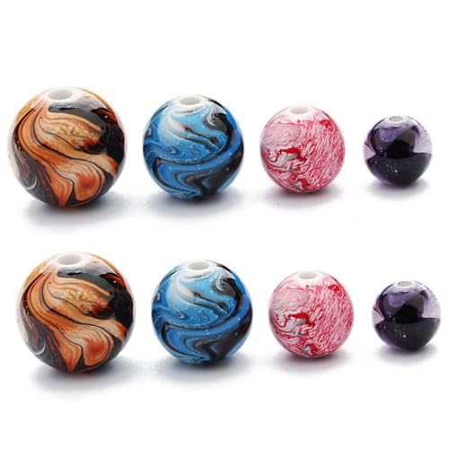 Parliky 100 Stück Bunte Resin Perlen für Halsketten Schmuckherstellung DIY Lose Spacer Perlen Vintage Tuschmalerei Mix Farben Zubehör für Armbänder und Bastelprojekte Parliky 100 Stück Bunte Resin Perlen für Halsketten Schmuckherstellung DIY Lose Spacer Perlen Vintage Tuschmalerei Mix Farben Zubehör für Armbänder und Bastelprojekte von Parliky