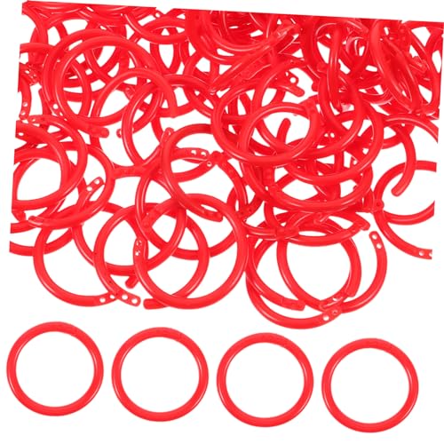 Parliky 100 Stück Kunststoff Binderinge Innendurchmesser Rote Flexible Buchbinderinge für Lose DIY Notizbuch Karteikarten und Scrapbooking Organizer von Parliky