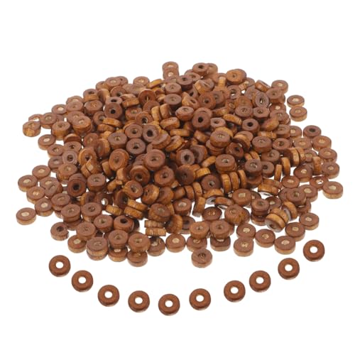 Parliky 1000 Stück Flache Holzperlen mit Natürliche Braune Spacer Beads DIY Schmuck Bastelperlen zum Auffädeln für Armbänder Halsketten Anhänger Umweltfreundliche Holzperlen von Parliky