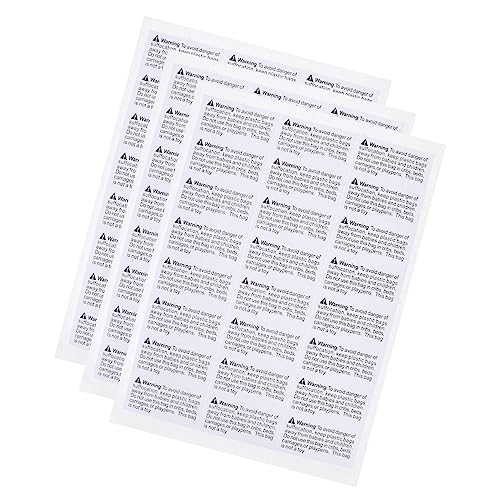 Parliky 1000 Stück Wasserdichte Warnaufkleber zur Erstickungsgefahr für Verpackungsbeutel Starke Klebekraft Klare Lesbarkeit Kindersicher für Versand und Verpackung Geeignet Parliky 1000 Stück Wasserdichte Warnaufkleber zur Erstickungsgefahr für Verpackungsbeutel Starke Klebekraft Klare Lesbarkeit Kindersicher für Versand und Verpackung Geeignet von Parliky