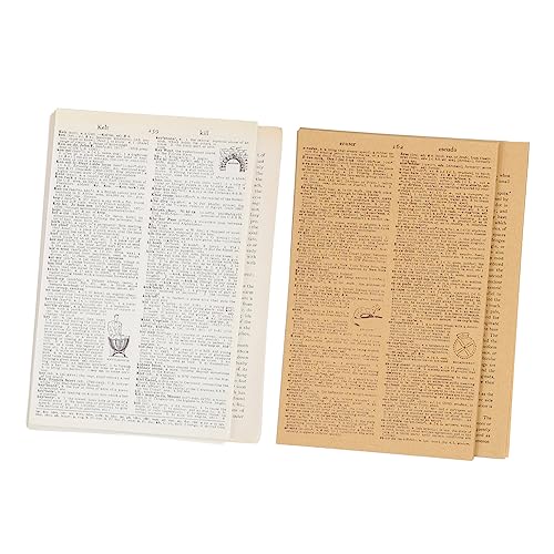 Parliky 114 Blatt Vintage Kraftpapier Scrapbook Teilig DIY Bastelpapier mit Musiknoten Rezepten Wörterbuchseiten für Journals Wanddekoration Geschenke zu Weihnachten Geburtstag von Parliky
