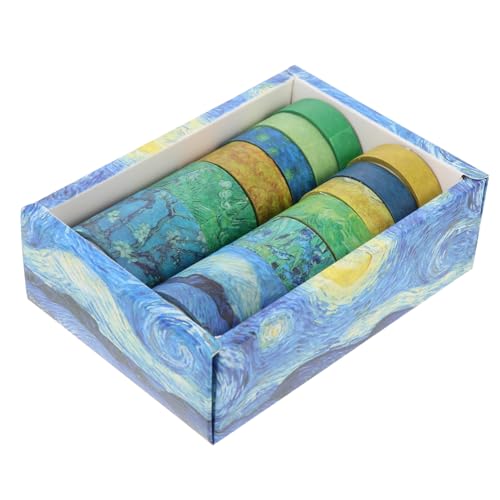 Parliky 12 Rollen Scrapbook Washi Tape mit Zarten Mustern Handreißbar Wiederverwendbar Vielseitig für DIY Tagebücher Fotoalben und Geschenkverpackungen Farbenfrohes Klebeband für Kreative von Parliky