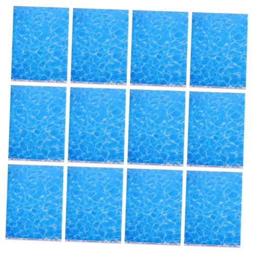 Parliky 12 Stück Ocean Wave Muster Scrapbook Papier Selbstklebend PVC Wasserstruktur für Klassenzimmer Büro Party Dekorationen Vielseitig für Tafeln Wände Glas DIY Bastelprojekte von Parliky