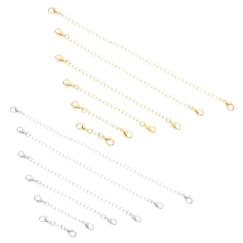 Parliky 12 Stück Teiliges Doppelkopf lobster verschluss set aus Legierungsmetall mit Verlängerungskette Vielseitige Schmuckverschluss accessoires für Halsketten Armbänder und von Parliky