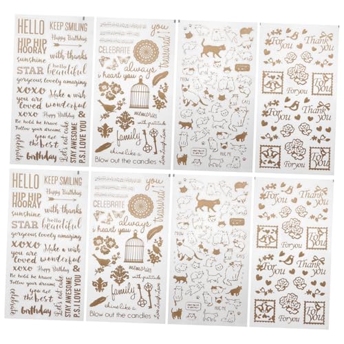 Parliky 12 Stück Teiliges Goldfarbene Epoxy Sticker für Resin Crafts Selbstklebende Transparente Bastelaufkleber Dekorative Resin Supplies für DIY Scrapbook und Kunstharz Projekte von Parliky