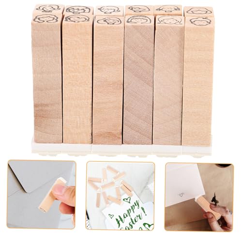 Parliky 12 Stück Teiliges Kleine Motivstempel für Scrapbooking DIY Basteln Stabile Holzstempel Vielseitig Einsetzbar für Karten Geschenkverpackungen Tagebuchdekoration von Parliky