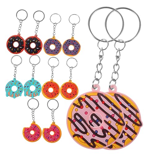 Parliky 12 Stück Teiliges Süßer Donut Schlüsselanhänger aus Langlebigem PVC Softgummi Anhänger für Taschen und Rucksäcke als und Festliche Dekoration zu Weihnachten von Parliky