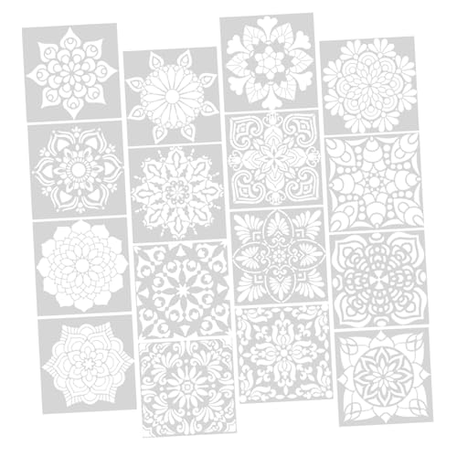 Parliky 16 Stück Teiliges Blüten schablonen Pet Wiederverwendbar Vielseitig für Stifte und Farbe für DIY kunst Scrapbooking Wanddekoration und Kreative Handwerksprojekte von Parliky