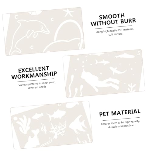 Parliky 16 Stück Teiliges Meerestiere Schablonen Wiederverwendbare Malvorlagen für Wand Tür Möbel DIY Home Decoration Stencil für Kreative Bastelprojekte und Scrapbooking von Parliky