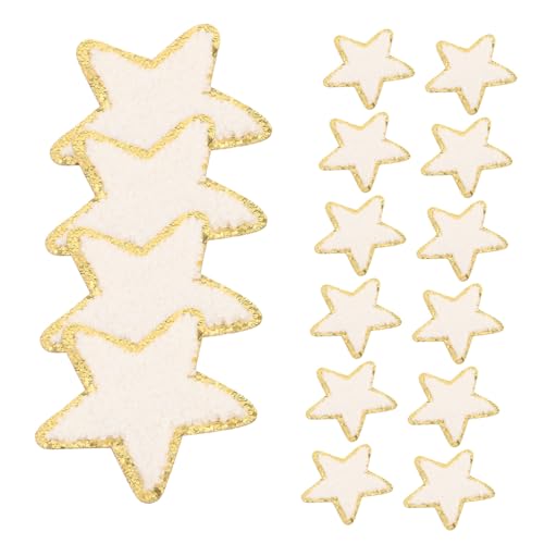 Parliky 16 Stück Teiliges Selbstklebende Stern patches mit Goldenen Paillettenrand Bestickte Applikationen für Jacken Hemden Taschen Schuhe Kreative DIY verzierung Strapazierfähig und von Parliky