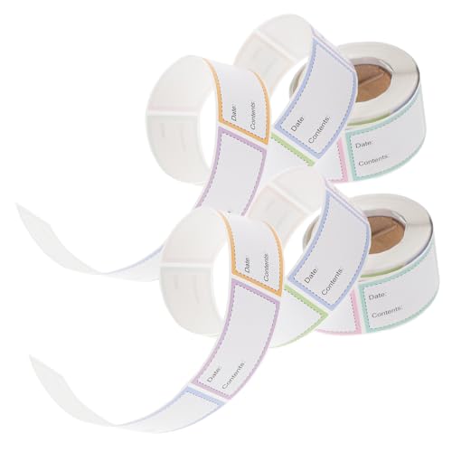 Parliky 2 Rollen Abziehbare Selbstklebende Lebensmittel etiketten Wiederverwendbare Gefrierdosen aufkleber Praktische Rückstandsfreie Datumsaufkleber für Aufbewahrungsbehälter und von Parliky