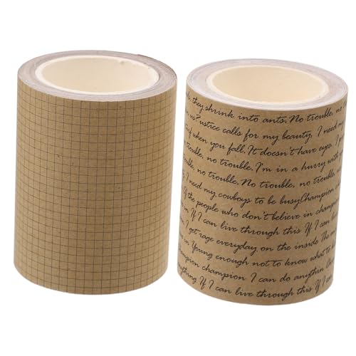 Parliky 2 Rollen Dekoratives Kraftpapier Klebeband Retro DIY Masking Tape für Scrapbooking Tagebuch Album Basteln Vintage Aufkleber Zubehör von Parliky
