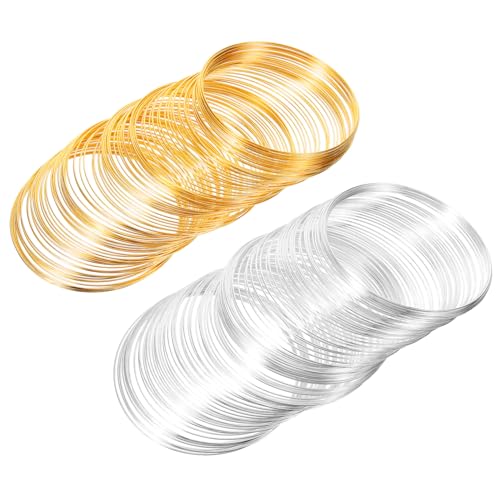 Parliky 2 Rollen Edelstahl Schmuckdraht Biegsam Schnittfest Farben Gold Silber für DIY Perlen Schmuckherstellung Basteldraht Vielseitig Tragbar Langlebig von Parliky