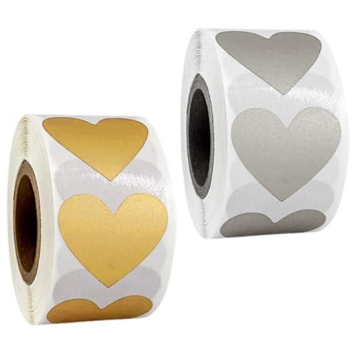 Parliky 2 Rollen Herzförmige Rubbelaufkleber Selbstklebend DIY Scratch Off Sticker für Valentinstag Spiele Preise und Silber Parliky 2 Rollen Herzförmige Rubbelaufkleber Selbstklebend DIY Scratch Off Sticker für Valentinstag Spiele Preise und Silber von Parliky