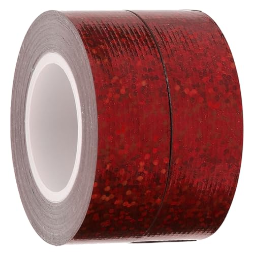 Parliky 2 Rollen Holografisches Glitzer Klebeband Stark Haftend Duct Tape Dekorativ Vielseitig für Handwerk Büro Teppich Fliesen Reparatur Innen Außen von Parliky