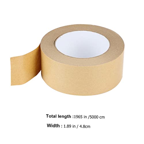 Parliky 2 Rollen Wasserfestes Kraftpapier packband Stark Haftendes Flatback Klebeband Reißfestes Haushalts Versandklebeband Vielseitig für Kartonversiegelung und Feuchtigkeitsschutz von Parliky