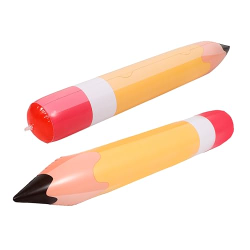 Parliky 2 Stück Aufblasbarer PVC Bleistift Jumbo Deko für Schulanfang Lebhafte Klassenzimmerdeko Lustiger Riesenstift für Back To School Party Supplies von Parliky