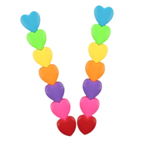 Parliky 2 Stück Fluoreszierende Textmarker Herzform Schräger Spitzen Highlighter Langlebig Geruchsarm Leicht zu Greifen für Schüler Büro Zeichnen Bunte Marker für Notizen von Parliky