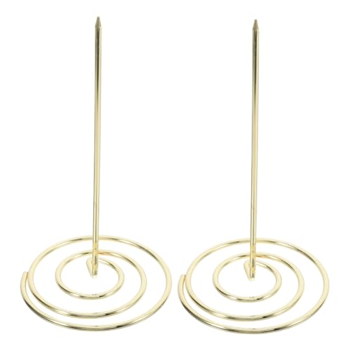 Parliky 2 Stück Goldene Spieße für Rechnungen Dokumente und Notizen Metallische Halter für Büro Zuhause und Küche als Quittungs und Memo Halter von Parliky