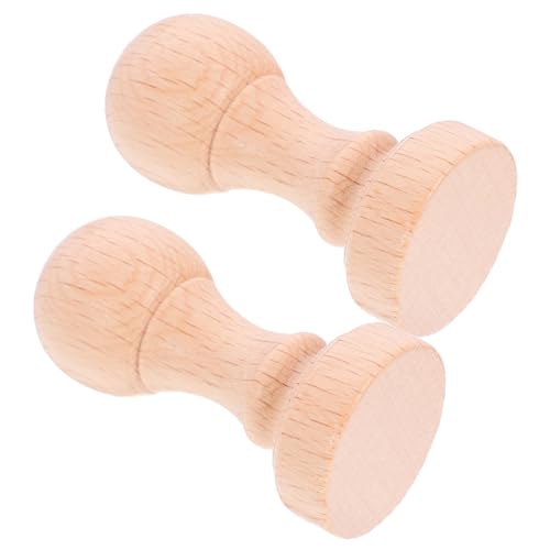 Parliky 2 Stück Holzstempel DIY Blanko Runde Holzstempel zum Schnitzen Scrapbooking Karten und Bastelprojekte Robustes Holzmaterial von Parliky
