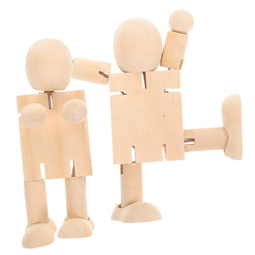 Parliky 2 Stück Teiliges DIY Holzmännchen mit Beweglichen Gelenken Naturbelassenes Holzspielzeug für Basteln und Dekorative Schreibtisch Ornamente Glatte Oberfläche zum Bemalen und Parliky 2 Stück Teiliges DIY Holzmännchen mit Beweglichen Gelenken Naturbelassenes Holzspielzeug für Basteln und Dekorative Schreibtisch Ornamente Glatte Oberfläche zum Bemalen und von Parliky