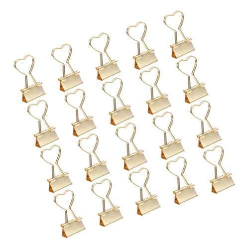 Parliky 20 Stück Binder Clips Herzform Dekorative Büroklammern für Zuhause und Büro Kleine Metallklammern für Dokumente Notizen und Bastelarbeiten von Parliky