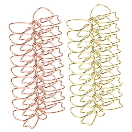 Parliky 20 Stück Büroklammern Metall mit Schleifenform Multifunktionale Paper Clips für Büro und Schule Leichte Langlebige Dokumentenklammern in Roségold und Gold Parliky 20 Stück Büroklammern Metall mit Schleifenform Multifunktionale Paper Clips für Büro und Schule Leichte Langlebige Dokumentenklammern in Roségold und Gold von Parliky