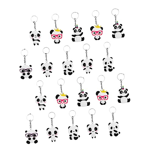 Parliky 20 Stück Schlüsselanhänger Panda Geschenke Schlüsselanhänger Anhänger Rucksack Hängend Schmücken Cartoon Panda Dekor Schlüsselanhänger Anhänger Cartoon Panda Modell von Parliky