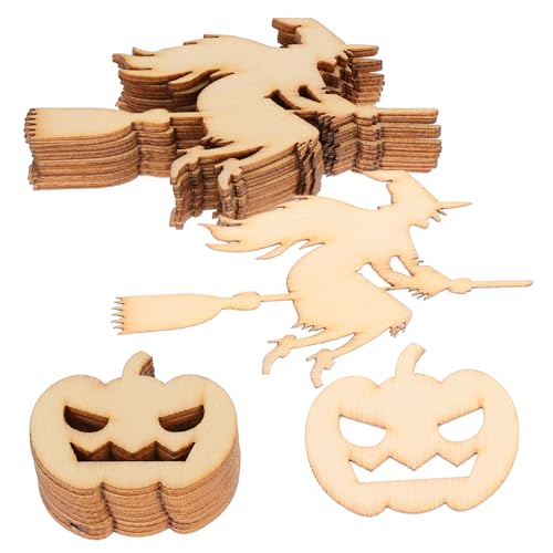 Parliky 20 Stück Teiliges Halloween Holzscheiben aus Natürlichem Holz DIY Dekoration mit Glatter Oberfläche Stabile Holzstücke für Basteln Foto Hintergrund und Festtagsdeko von Parliky
