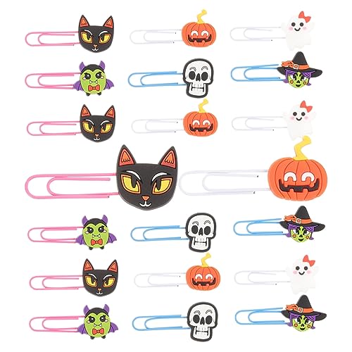 Parliky 20 Stück Teiliges Halloween Lesezeichen Wiederverwendbare Papierclips in Skelett und Geisterdesign Sichere Materialien Vielseitig als Lesezeichen Büroklammern und Partydeko für Parliky 20 Stück Teiliges Halloween Lesezeichen Wiederverwendbare Papierclips in Skelett und Geisterdesign Sichere Materialien Vielseitig als Lesezeichen Büroklammern und Partydeko für von Parliky