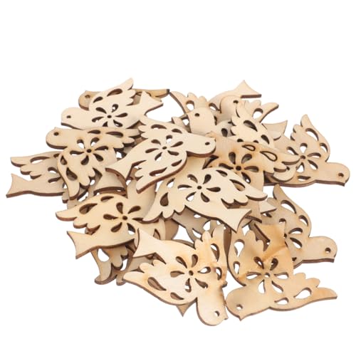 Parliky 20 Stück Teiliges Holzscheiben Friedenstaube Naturbelassene Holzanhänger zum Bemalen DIY Bastelmaterial für Kreative Holzfiguren Leichte Holzausschnitte mit Friedlichem Design für von Parliky