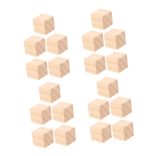 Parliky 20 Stück Teiliges Natürliche Holzbausteine Quadratische Holzwürfel zum Basteln DIY Projekte Montessori Lernspielzeug für Vorschulkinder Originelles Stapeln und Sortieren von Parliky