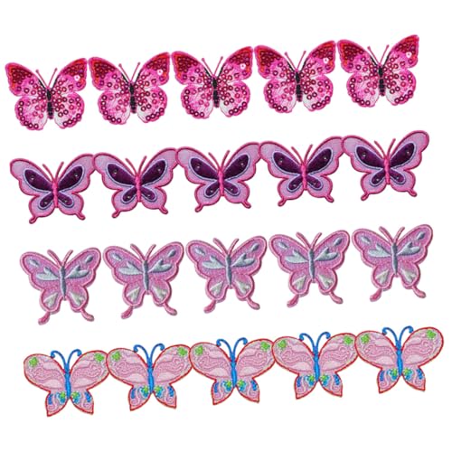 Parliky 20 Stück Teiliges Schmetterling Bügelflicken Bestickte Applikationen für DIY Kleidung Mäntel Hüte Taschen Leichte Strapazierfähige Patches zum Reparieren und Dekorieren Kleine von Parliky
