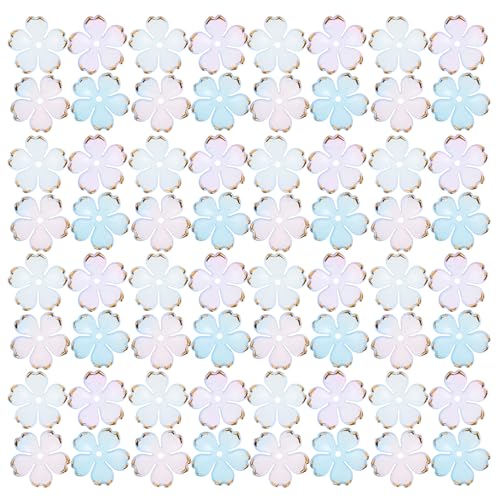 Parliky 200 Stück Spacer Bead Caps Gradient Fünf-petal Blütenkappen Acryl Schmuckzubehör für DIY Halsketten Armbänder Haarschmuck Handgefertigt Künstlerisch Edel von Parliky