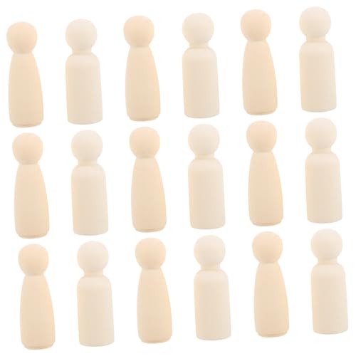 Parliky 20Stücke Holz Steckfiguren Naturholz Unlackierte DIY Puppen für Bastelprojekte Beige für Gruppenaktivitäten von Parliky
