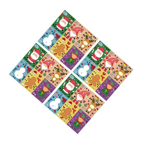 Parliky 24 Blatt DIY Puzzle Sticker Teilig Weihnachtskarten Cartoon Festival Kreativität für Mädchen Xmas Party Dekoration von Parliky
