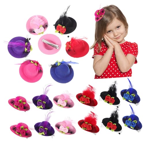 Parliky 24 Stück Teiliges Mini Fascinator mit Mesh schleier und Blumen Bunte Kleine Hut Haarspangen für Damen Modischer Kopfschmuck für Party Festival und Kostüm Vielseitig Kombinierbar von Parliky