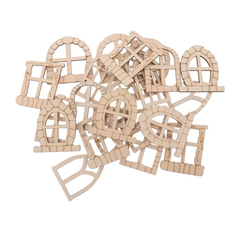 Parliky 25 Stück Teiliges Holz Set mit Unvollendeten Mini Fenstern und Feentüren für DIY Gartendeko Naturbelassen Charmantes Design für Garten und Balkon Parliky 25 Stück Teiliges Holz Set mit Unvollendeten Mini Fenstern und Feentüren für DIY Gartendeko Naturbelassen Charmantes Design für Garten und Balkon von Parliky