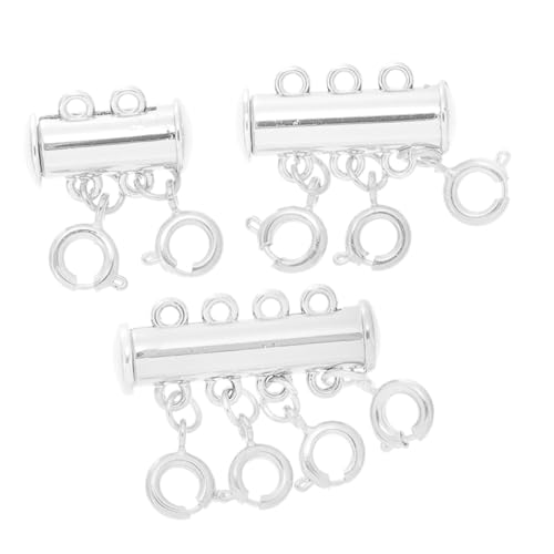 Parliky 3 Stück Magnetverschluss für Halsketten Silberner DIY Schmuckverbinder Sicherer Verschluss für Armband und Halskette Feine Verarbeitung und Langlebig von Parliky