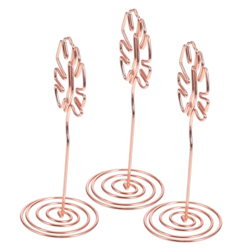 Parliky 3 Stück Metall Tischkartenhalter Monstera Design Langlebig Vielseitig Einsetzbar als Fotoclips Memo Kartenhalter für Party Deko Hochzeit Jubiläum von Parliky