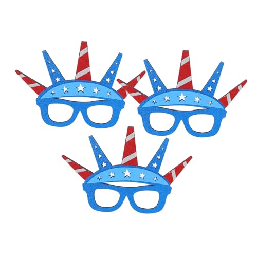 Parliky 3 Stück Patriotische Independence Day Sonnenbrille Leichte Sichere Passform Einzigartiges Design für Erwachsene Partyaccessoires Feier Themenfest von Parliky