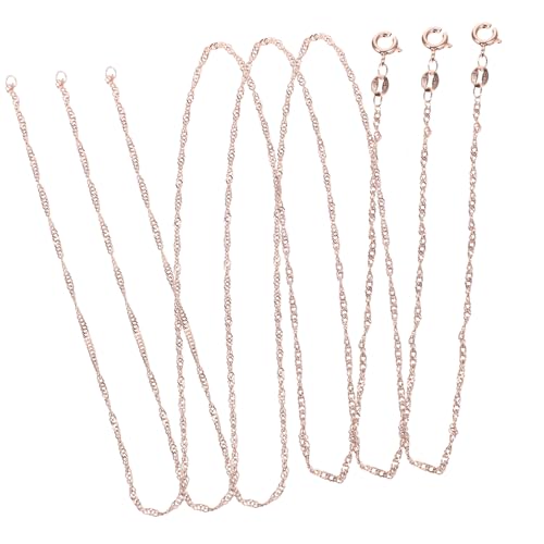 Parliky 3 Stück Roségold Überzogene Kupfer Halsketten Wasserwellen Design Feine Schmuckketten für Damen DIY Schmuckherstellung Geschenkidee Parliky 3 Stück Roségold Überzogene Kupfer Halsketten Wasserwellen Design Feine Schmuckketten für Damen DIY Schmuckherstellung Geschenkidee von Parliky