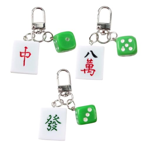 Parliky 3 Stück Teiliges Mahjong Schlüsselanhänger Kreative Glücksbringer Anhänger für Taschen und Schlüssel Leichtes Delikates Design als Origineller Schmuck und Geschenk für Mahjong Parliky 3 Stück Teiliges Mahjong Schlüsselanhänger Kreative Glücksbringer Anhänger für Taschen und Schlüssel Leichtes Delikates Design als Origineller Schmuck und Geschenk für Mahjong von Parliky