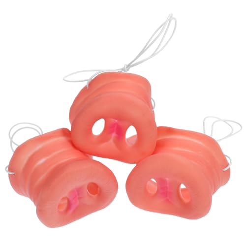Parliky 3 Stück Teiliges Schweinenase Kostümset aus Robustem Flexiblen Realistische Schweinsnase für Cosplay und Party Maße für Tier und Faschingskostüme von Parliky