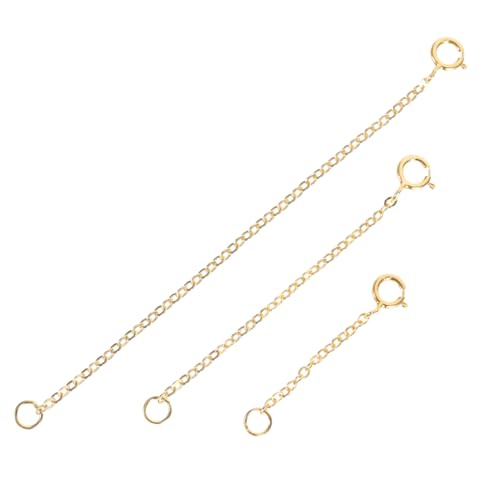 Parliky 3 Stück Teiliges Verlängerungsketten Vergoldet Verstellbare Schmuckverlängerung für Halsketten und Armbänder DIY Schmuckzubehör Sichere Befestigung Parliky 3 Stück Teiliges Verlängerungsketten Vergoldet Verstellbare Schmuckverlängerung für Halsketten und Armbänder DIY Schmuckzubehör Sichere Befestigung von Parliky